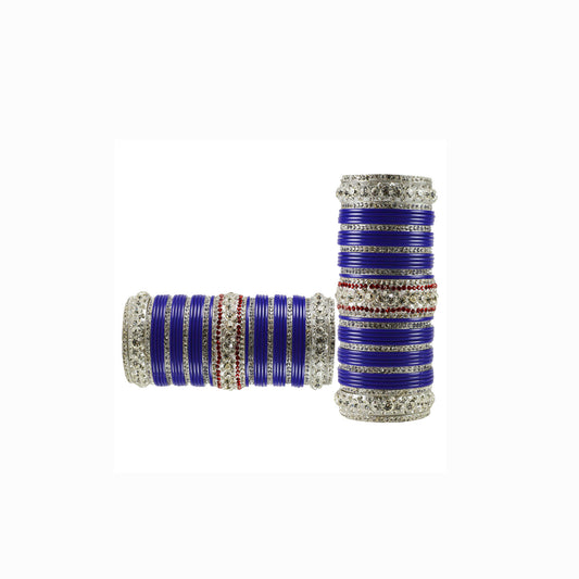 Blue Stone Acrylic-Brass Bangle Pack Of-78 (sku-ban1716)