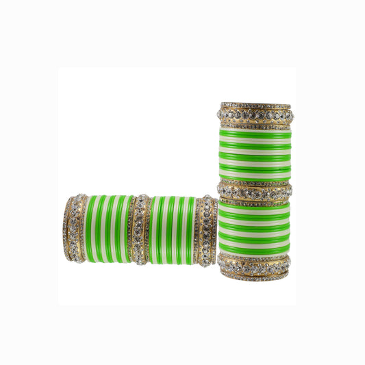 Multi Stone Acrylic-Brass Bangle With Extra Large Size  (Pack Of 90) (sku-ban1735)