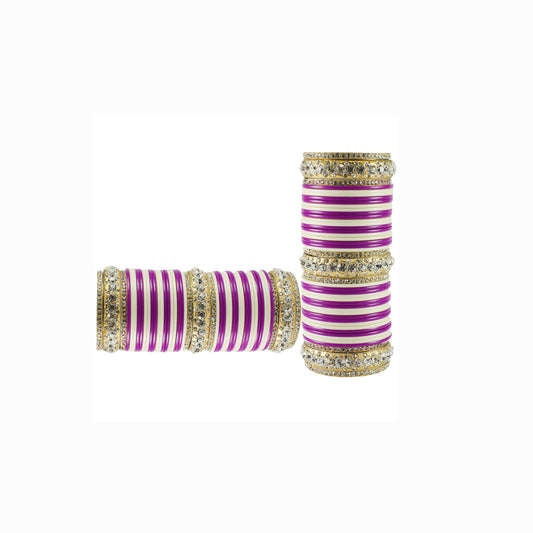 Multi Stone Acrylic-Brass Bangle With Extra Large Size  Pack Of-90 (sku-ban1817)