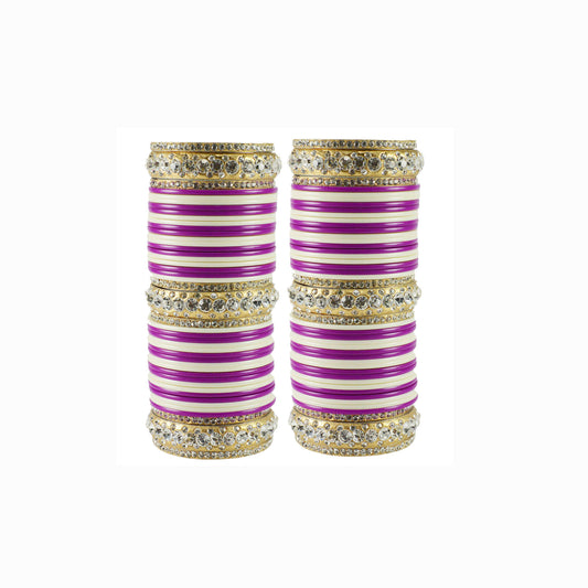 Multi Stone Acrylic-Brass Bangle With Extra Large Size  Pack Of-90 (sku-ban1817)