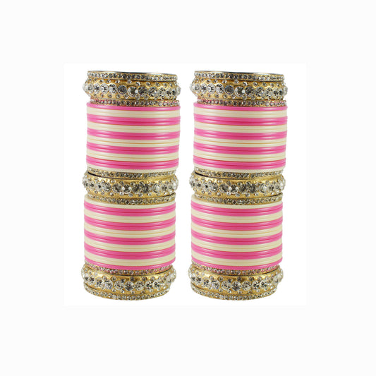 Multi Stone Acrylic-Brass Bangle With Extra Large Size  Pack Of-90 (sku-ban1825)