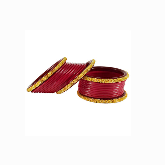Gajari Plain Acrylic Bangle With Extra Large Size  (Pack Of 22) (sku-ban1844)