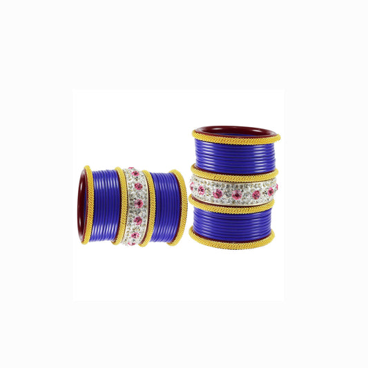 Blue Stone Acrylic Bangle With Extra Large Size  (Pack Of 46) (sku-ban1849)
