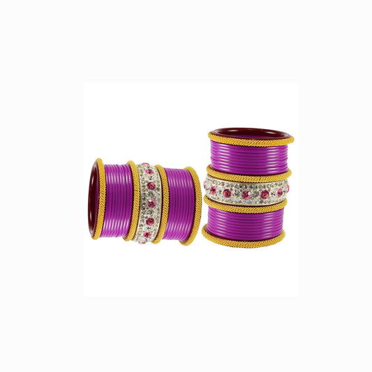 Rani Stone Acrylic Bangle With Extra Large Size  (Pack Of 46) (sku-ban1853)