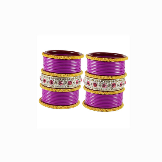 Rani Stone Acrylic Bangle With Extra Large Size  (Pack Of 46) (sku-ban1853)