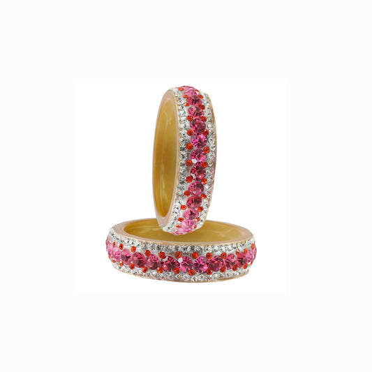 Cream Stone Acrylic Bangle With Extra Large Size  (Pack Of 2) (sku-ban1858)