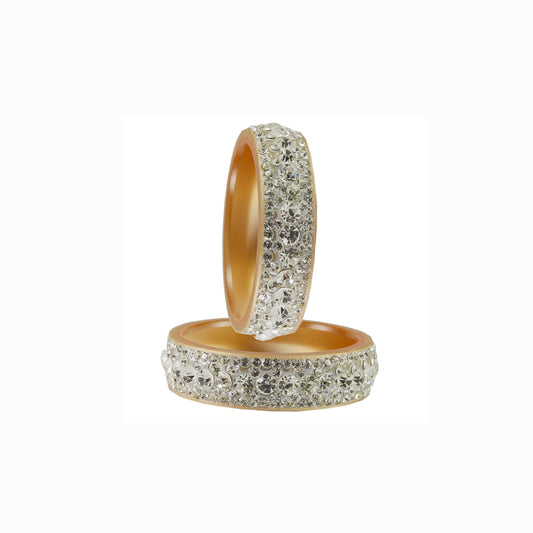 Cream Stone Acrylic Bangle With Extra Large Size  (Pack Of 2) (sku-ban1860)