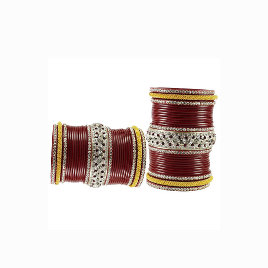 Red Stone Acrylic Bangle With Extra Large Size  (Pack Of 54) (sku-ban1866)