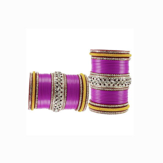 Rani Stone Acrylic Bangle With Extra Large Size  (Pack Of 54) (sku-ban1868)