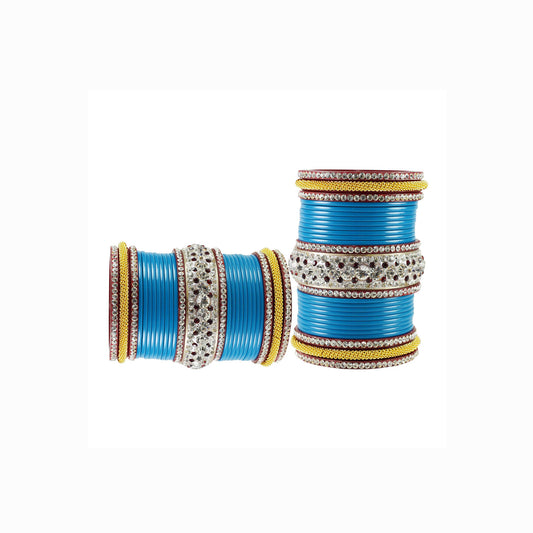 Firozi Stone Acrylic Bangle With Extra Large Size  (Pack Of 54) (sku-ban1878)