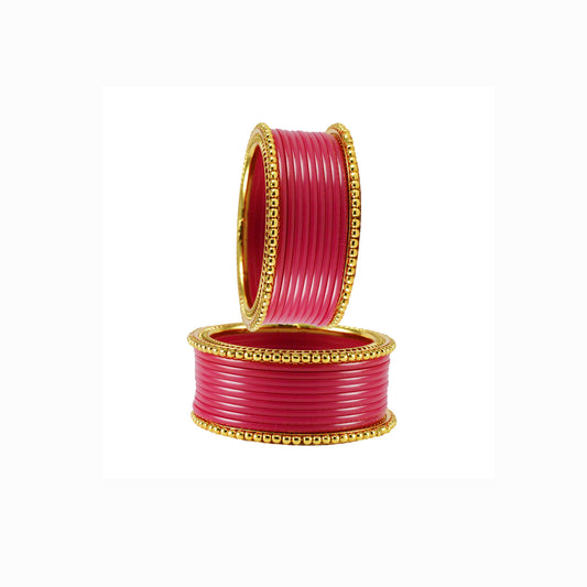 Gajari Plain Acrylic-Brass Bangle With Extra Large Size  (Pack Of 22) (sku-ban1880)
