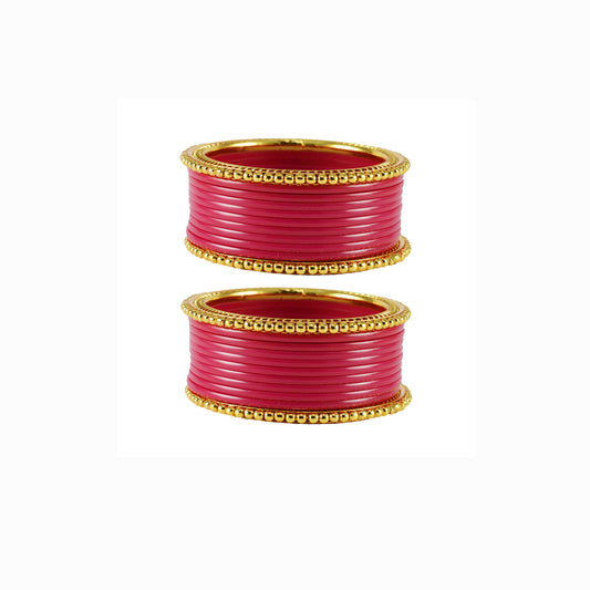 Gajari Plain Acrylic-Brass Bangle With Extra Large Size  (Pack Of 22) (sku-ban1880)