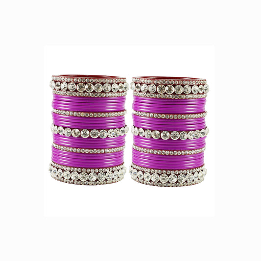 Rani Stone Acrylic Bangle With Extra Large Size  (Pack Of 54) (sku-ban1882)