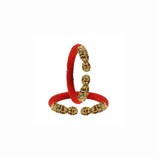 Red Plain Acrylic-Brass Bangle With Very Extra Large Size  (Pack Of 2) (sku-ban2381)