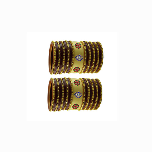 Multi Moti Stud Acrylic Bangle With Very Extra Large Size Pack Of-54 (sku-ban24211)