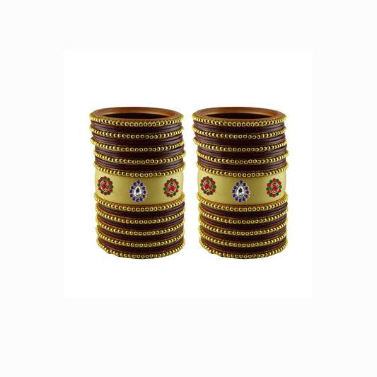 Multi Moti Stud Acrylic Bangle With Very Extra Large Size Pack Of-54 (sku-ban24211)