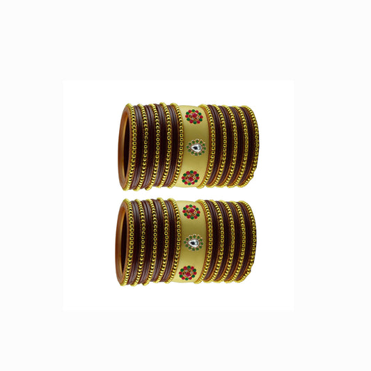 Multi Moti Stud Acrylic Bangle With Very Extra Large Size Pack Of-54 (sku-ban24212)
