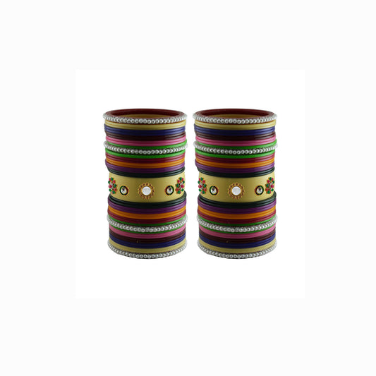 Multi Moti Stud Acrylic Bangle With Very Extra Large Size Pack Of-82 (sku-ban24396)