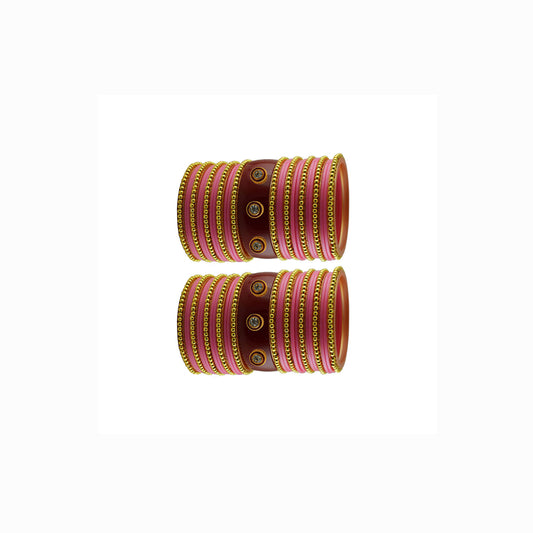 Pink Stone Stud Acrylic Bangle With Very Extra Large Size Pack Of-54 (sku-ban26775)