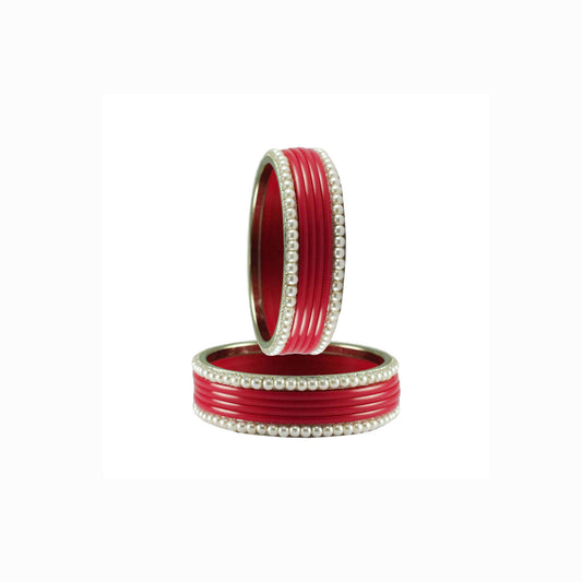 Gajari Moti Acrylic-Brass Bangle With Extra Large Size  (Pack Of 12) (sku-ban2867)