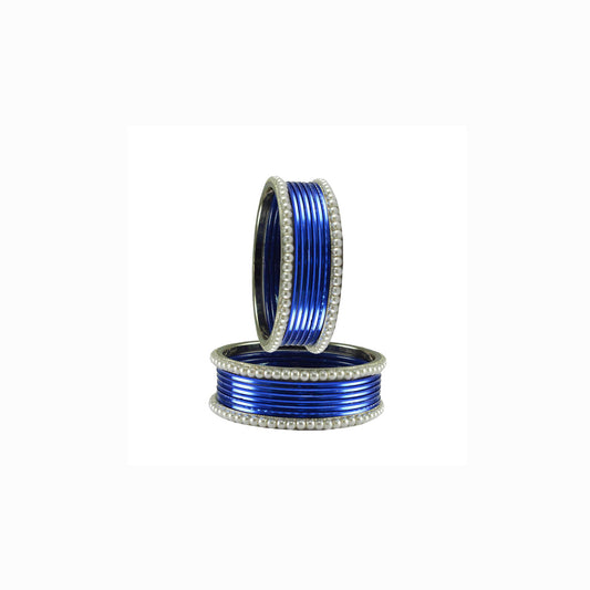 Blue Moti Brass Bangle (Pack Of 16) (sku-ban2883)