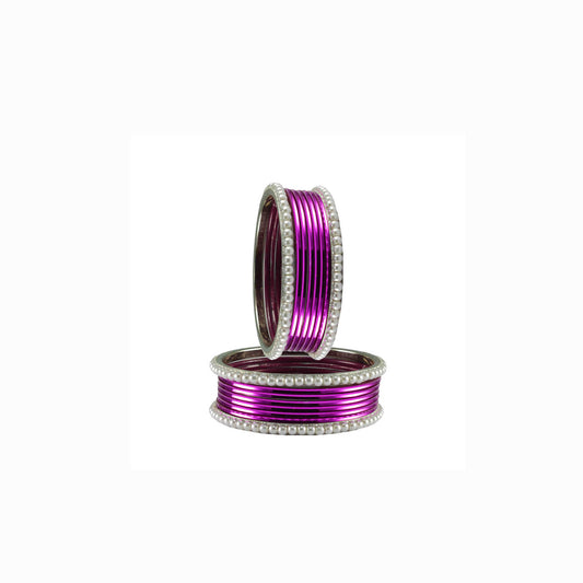 Dark Rani Moti Brass Bangle (Pack Of 16) (sku-ban2887)