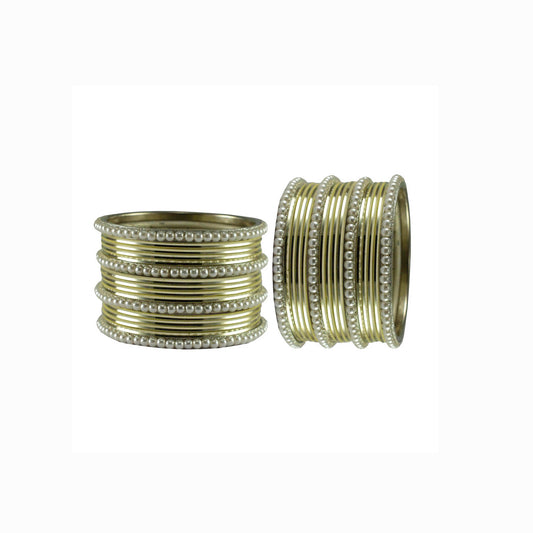 Cream Moti Brass Bangle (Pack Of 32) (sku-ban2893)
