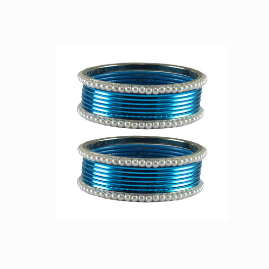 Firozi Moti Brass Bangle (Pack Of 16) (sku-ban2895)