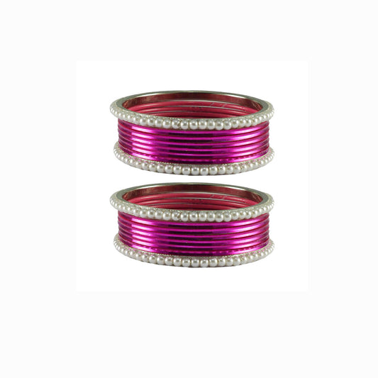 Dark Rani Moti Brass Bangle (Pack Of 16) (sku-ban2897)