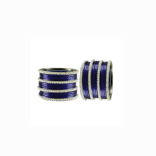 Dark Blue Moti Brass Bangle (Pack Of 32) (sku-ban2901)