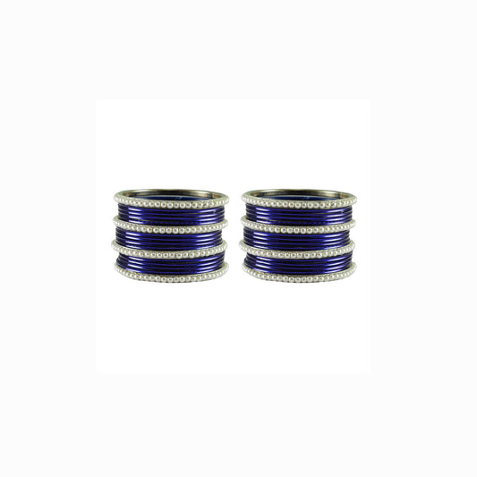 Dark Blue Moti Brass Bangle (Pack Of 32) (sku-ban2901)