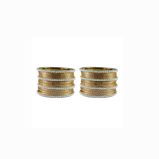 Golden Moti Brass Bangle (Pack Of 32) (sku-ban2902)