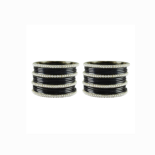 Black Moti Brass Bangle (Pack Of 32) (sku-ban2904)