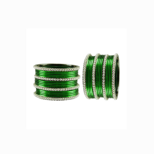 Light Green Moti Brass Bangle (Pack Of 32) (sku-ban2907)
