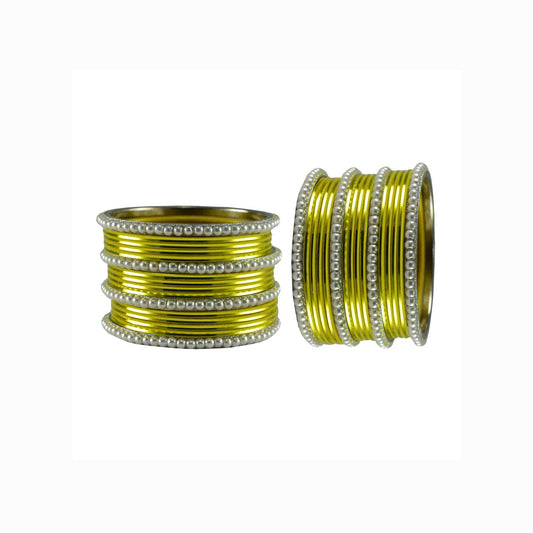 Light Yellow Moti Brass Bangle (Pack Of 32) (sku-ban2908)
