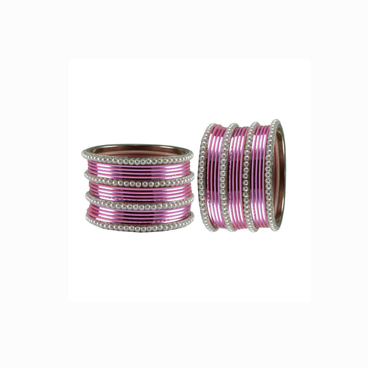 Pink Moti Brass Bangle (Pack Of 32) (sku-ban2916)