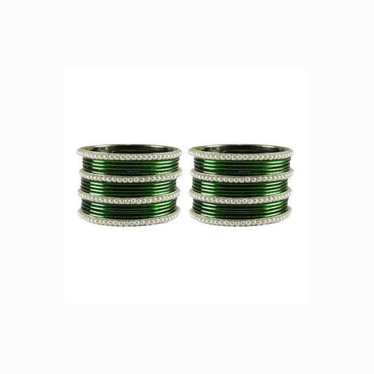 Dark Green Moti Brass Bangle (Pack Of 32) (sku-ban2920)