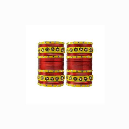 Multi Stone Stud Brass Bangle With Extra Large Size  Pack Of-60 (sku-ban29662)