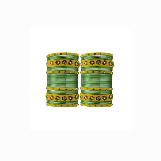 Elaichi Brass Stone Stud Bangle Pack Of-60 (sku-ban29672)