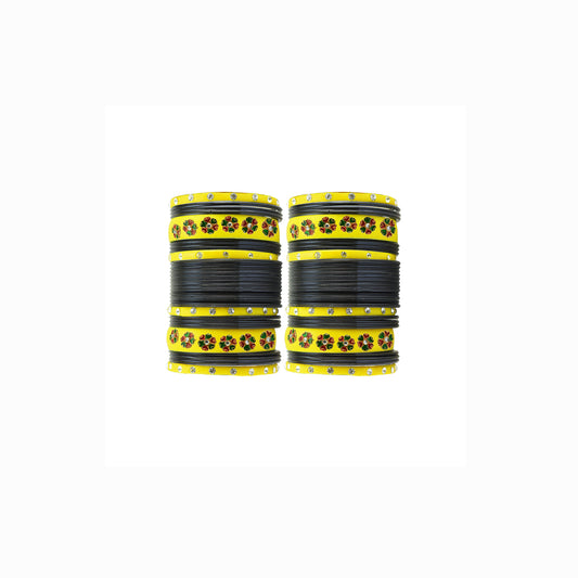 Black Brass Stone Stud Bangle Pack Of-60 (sku-ban29677)