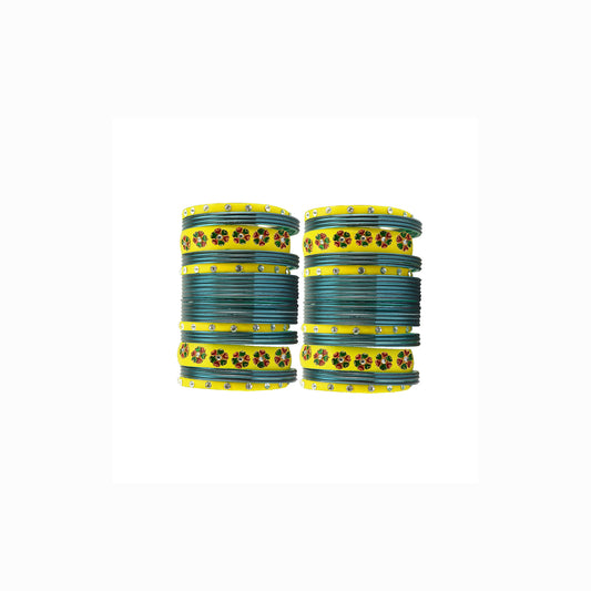 More peach  Brass Stone Stud Bangle Pack Of-60 (sku-ban29686)