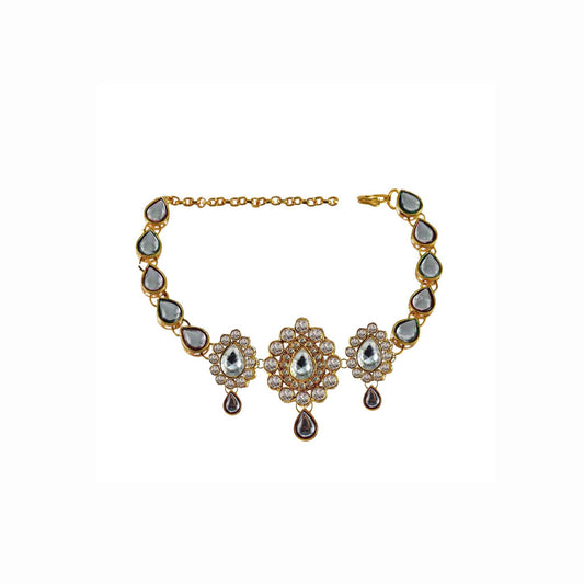 Golden Stone Stud Brass Bajubandh (Pack Of  1)(sku-ban2972)
