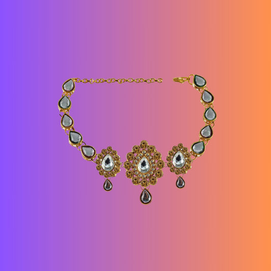 Golden Stone Stud Brass Bajubandh (Pack Of  1)(sku-ban2974)