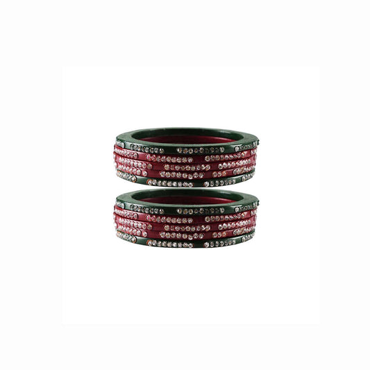 Pure Lakh Traditional Hinglu Rajasthani bangle (Pack Of 10) (sku-ban3027)