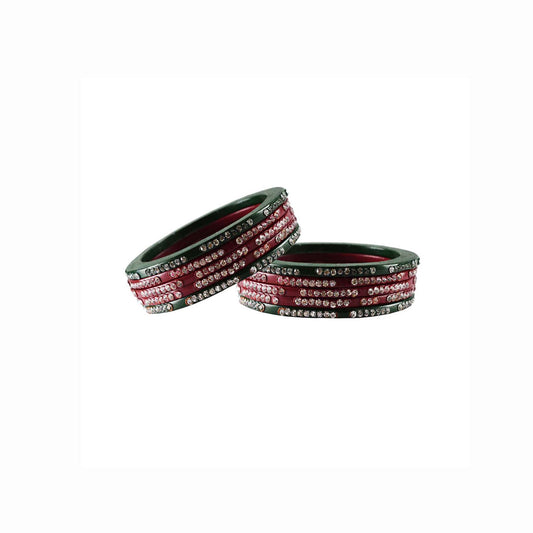 Pure Lakh Traditional Hinglu Rajasthani bangle (Pack Of 10) (sku-ban3027)