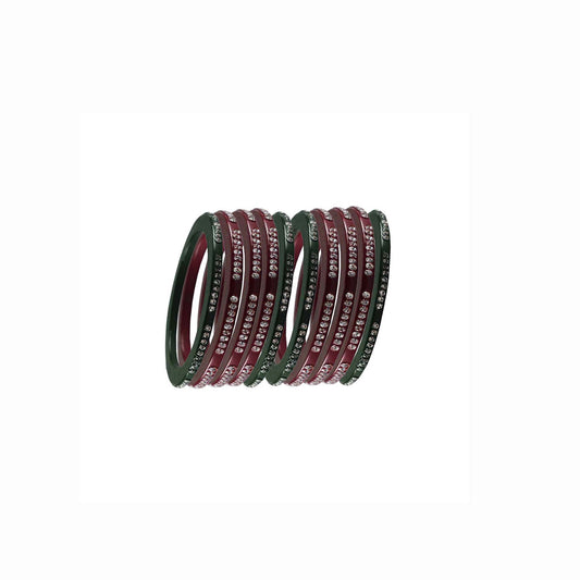 Pure Lakh Traditional Hinglu Rajasthani bangle (Pack Of 10) (sku-ban3028)