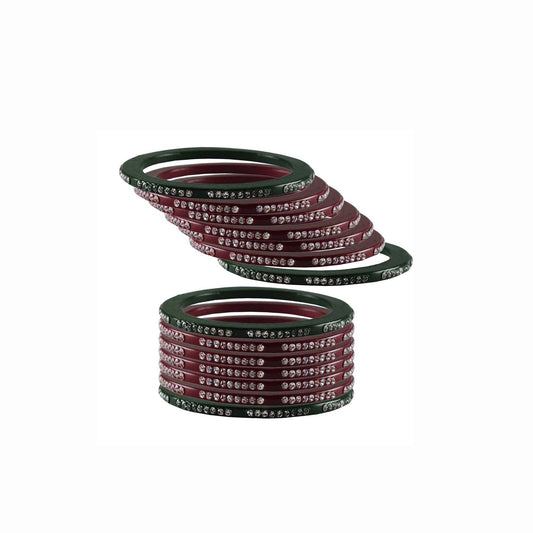 Pure Lakh Traditional Hinglu Rajasthani bangle (Pack Of 14) (sku-ban3031)
