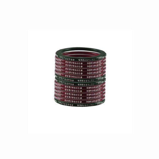 Pure Lakh Traditional Hinglu Rajasthani bangle (Pack Of 14) (sku-ban3031)