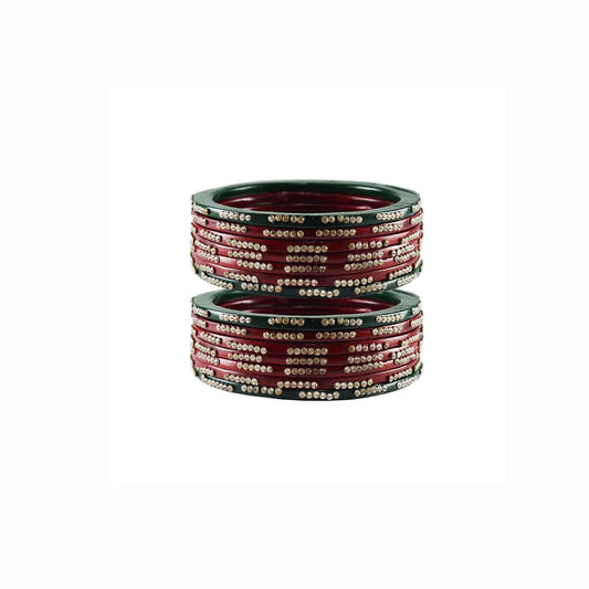 Pure Lakh Traditional Hinglu Rajasthani bangle (Pack Of 14) (sku-ban3037)