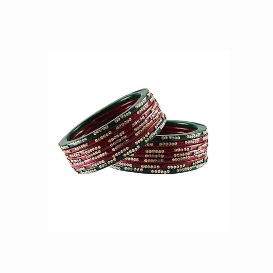 Pure Lakh Traditional Hinglu Rajasthani bangle (Pack Of 14) (sku-ban3037)